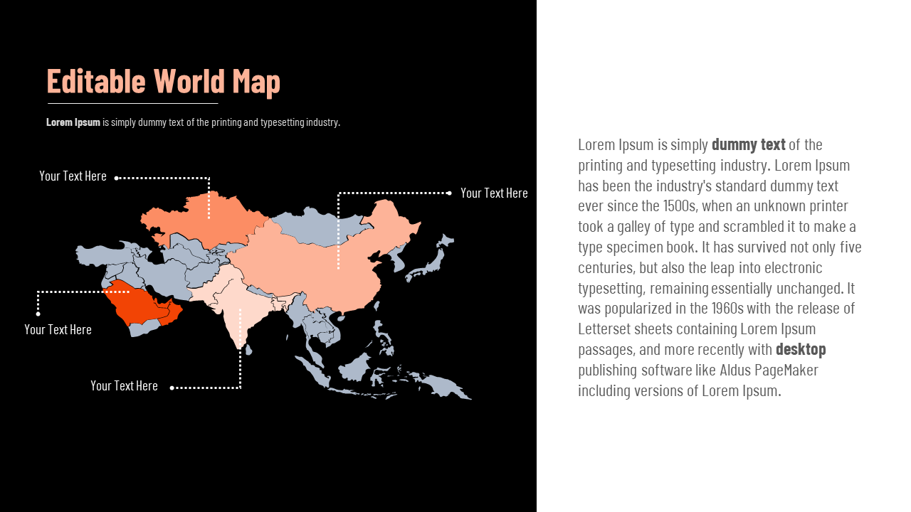Free - Editable World Map PowerPoint For Presentation Slide 